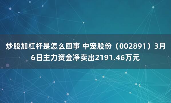 炒股加杠杆是怎么回事 中宠股份（002891）3月6日主力资金净卖出2191.46万元
